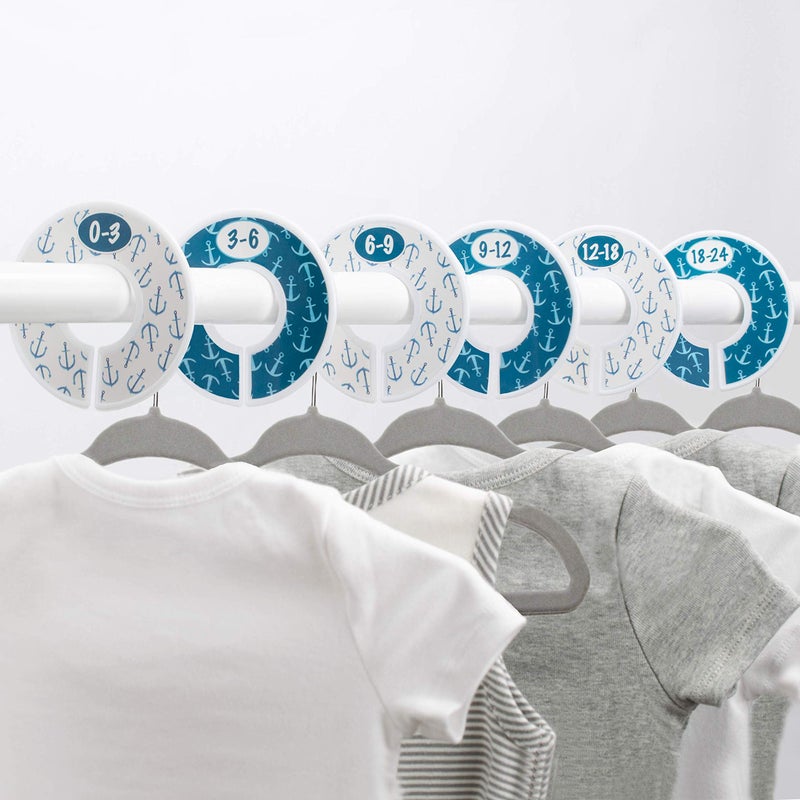 Little Miracles Baby Closet Size Dividers - Nautical Nursery Closet Dividers for Baby Clothes - Dividers by Month for Baby Boy Nursery Decor - Baby Closet Dividers for Clothing Racks - [Nautical] - Image 2
